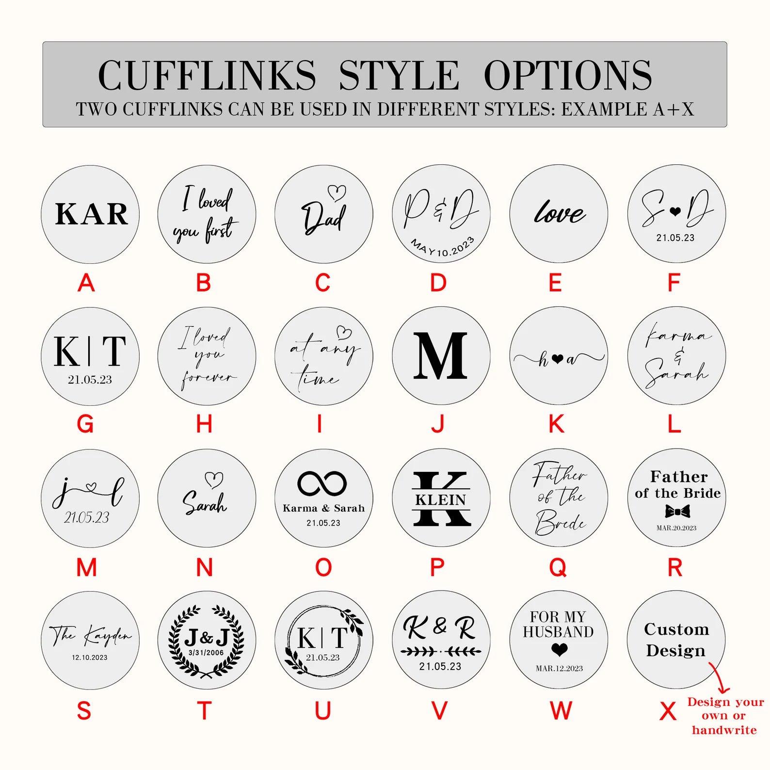 Custom Character Cufflinks Set - Personalized Cufflinks for Weddings - giftyourways