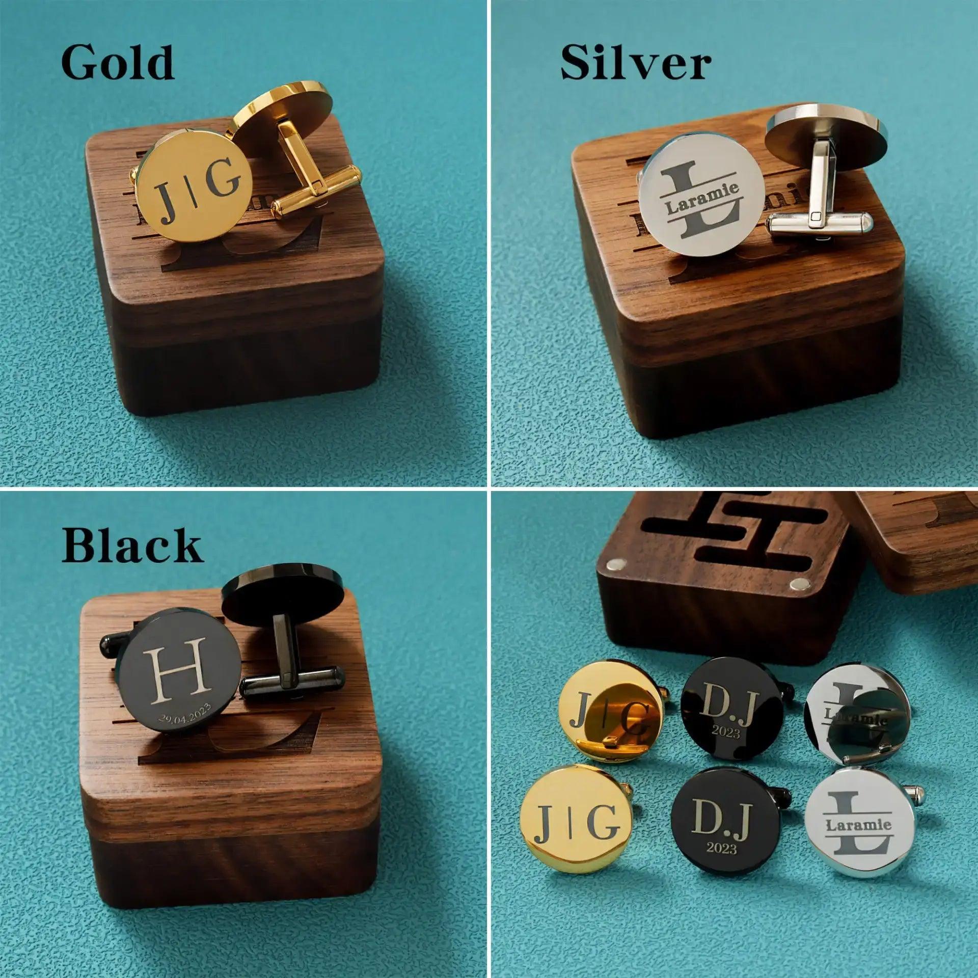 Custom Monogram - Cufflinks Set - giftyourways