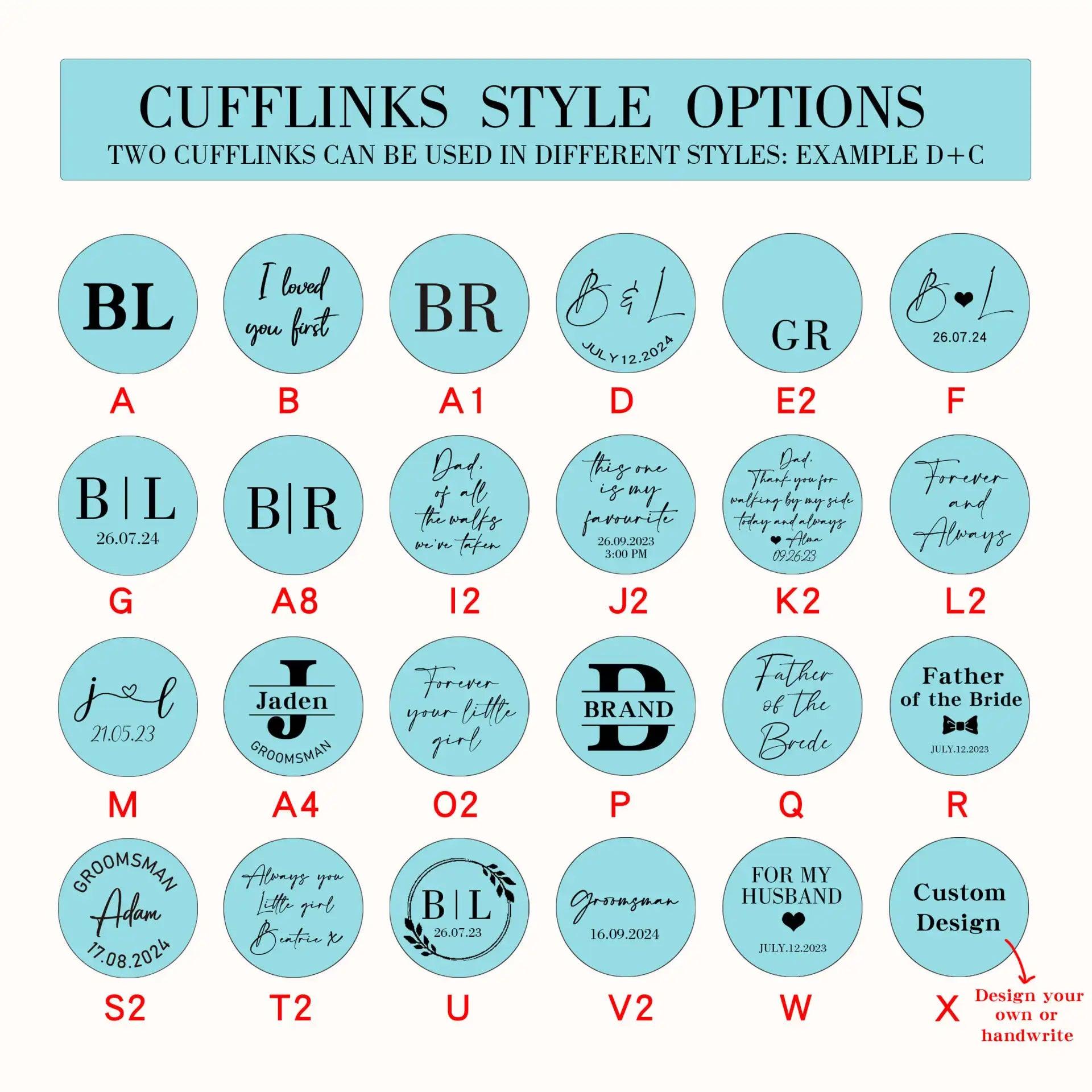 Groomsman + Initials - Cufflinks Set - giftyourways