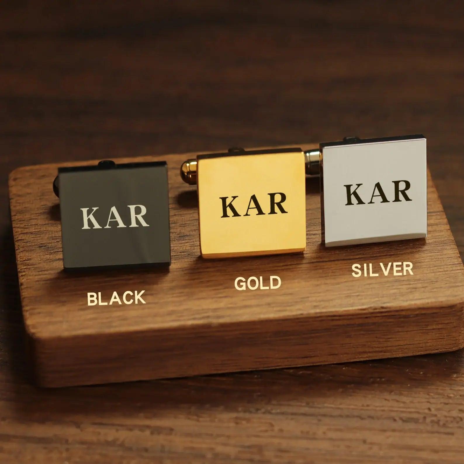 Metal Square Cufflinks - Elegant Personalized Cufflinks for Weddings, Gifts & Special Occasions - giftyourways