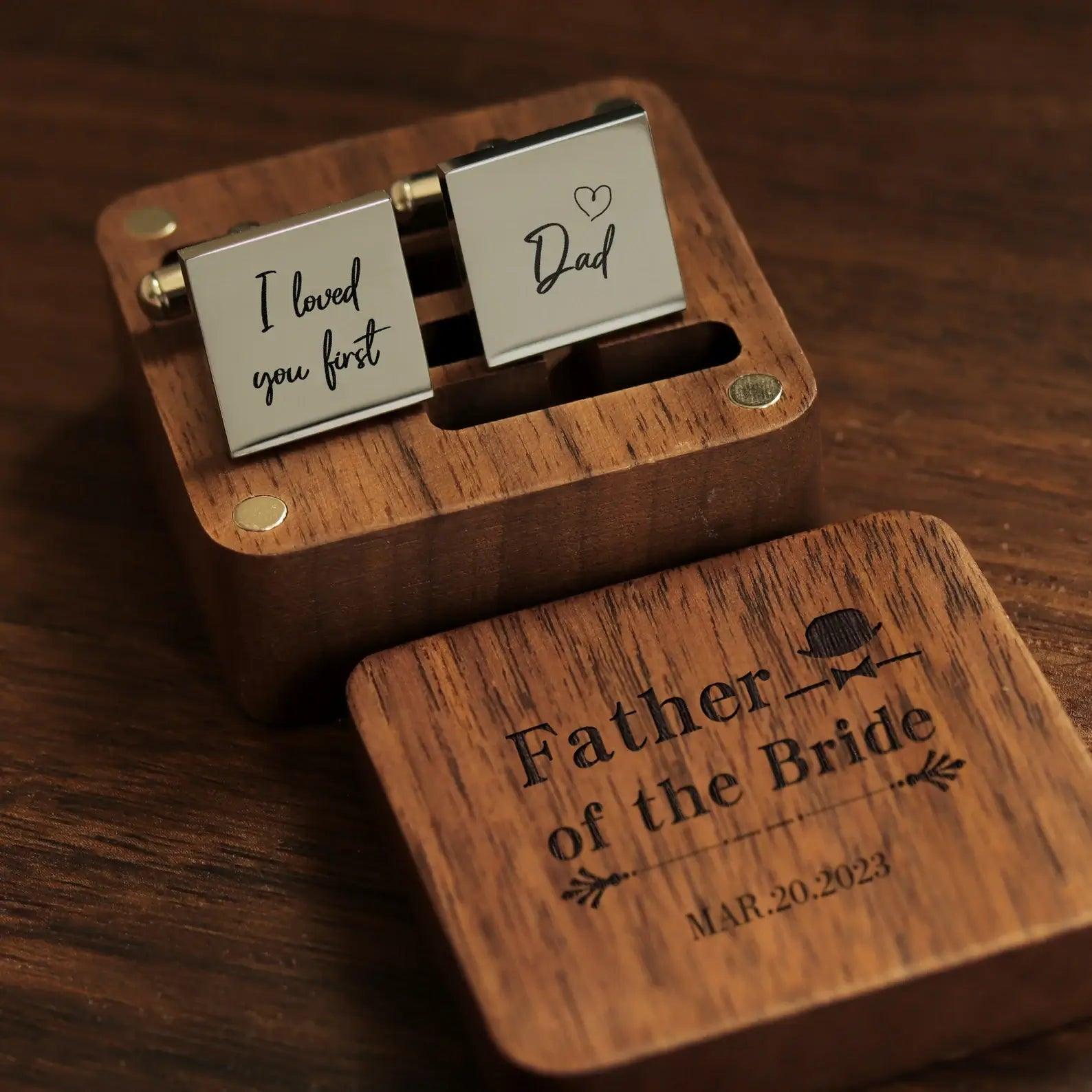 Metal Square Cufflinks - Elegant Personalized Cufflinks for Weddings, Gifts & Special Occasions - giftyourways