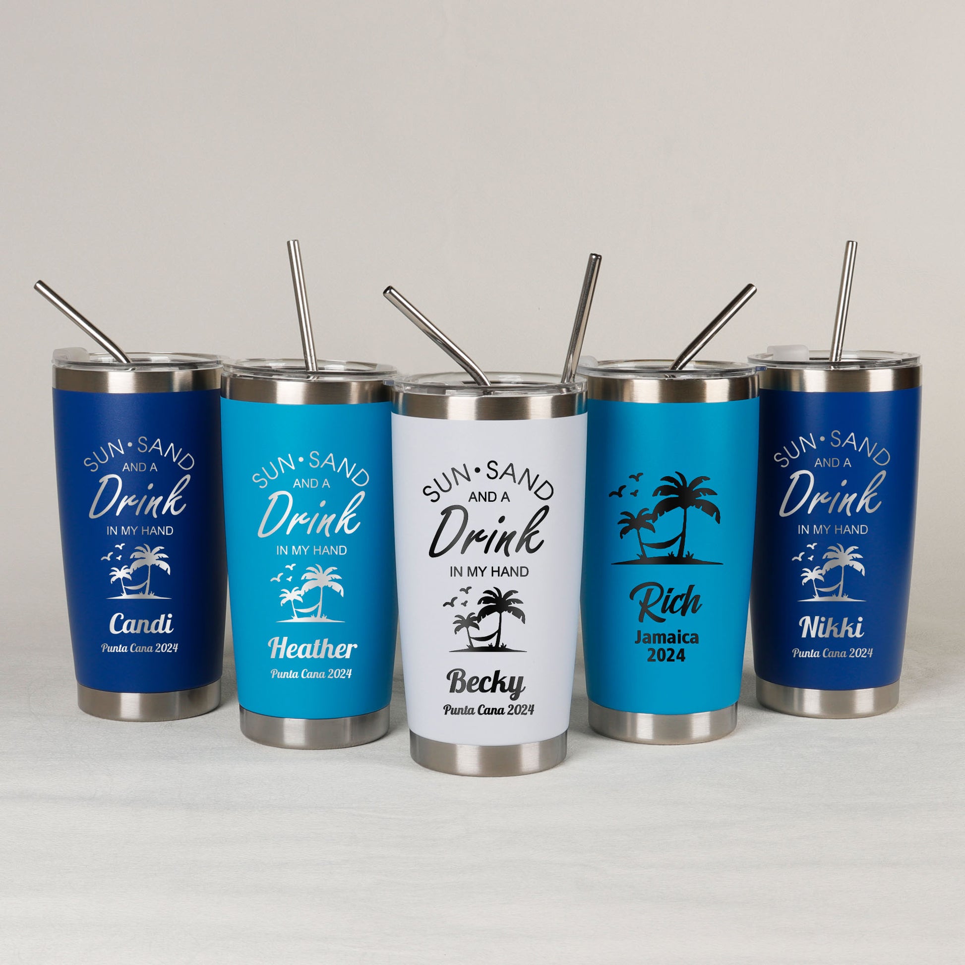 Personalized 20oz Palm Tree Tumbler - Bridesmaid Gift & Travel Mug - giftyourways