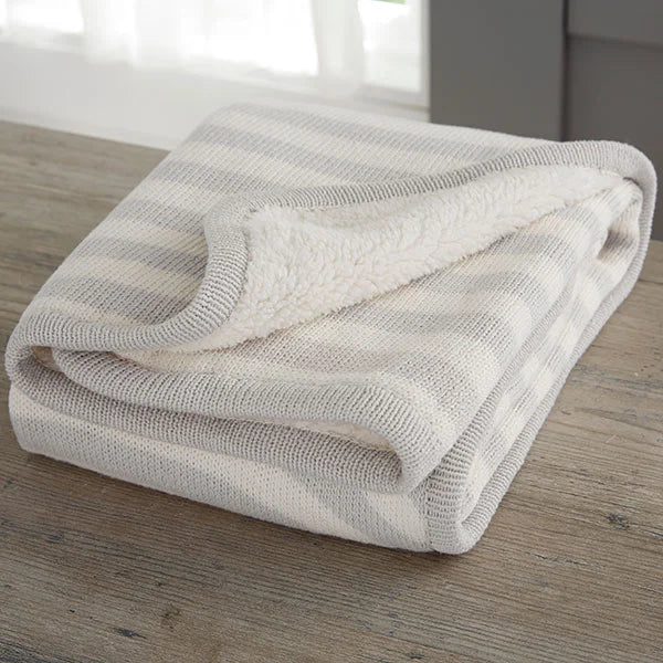 Personalized Embroidered Grey Knit Baby Blanket - giftyourways