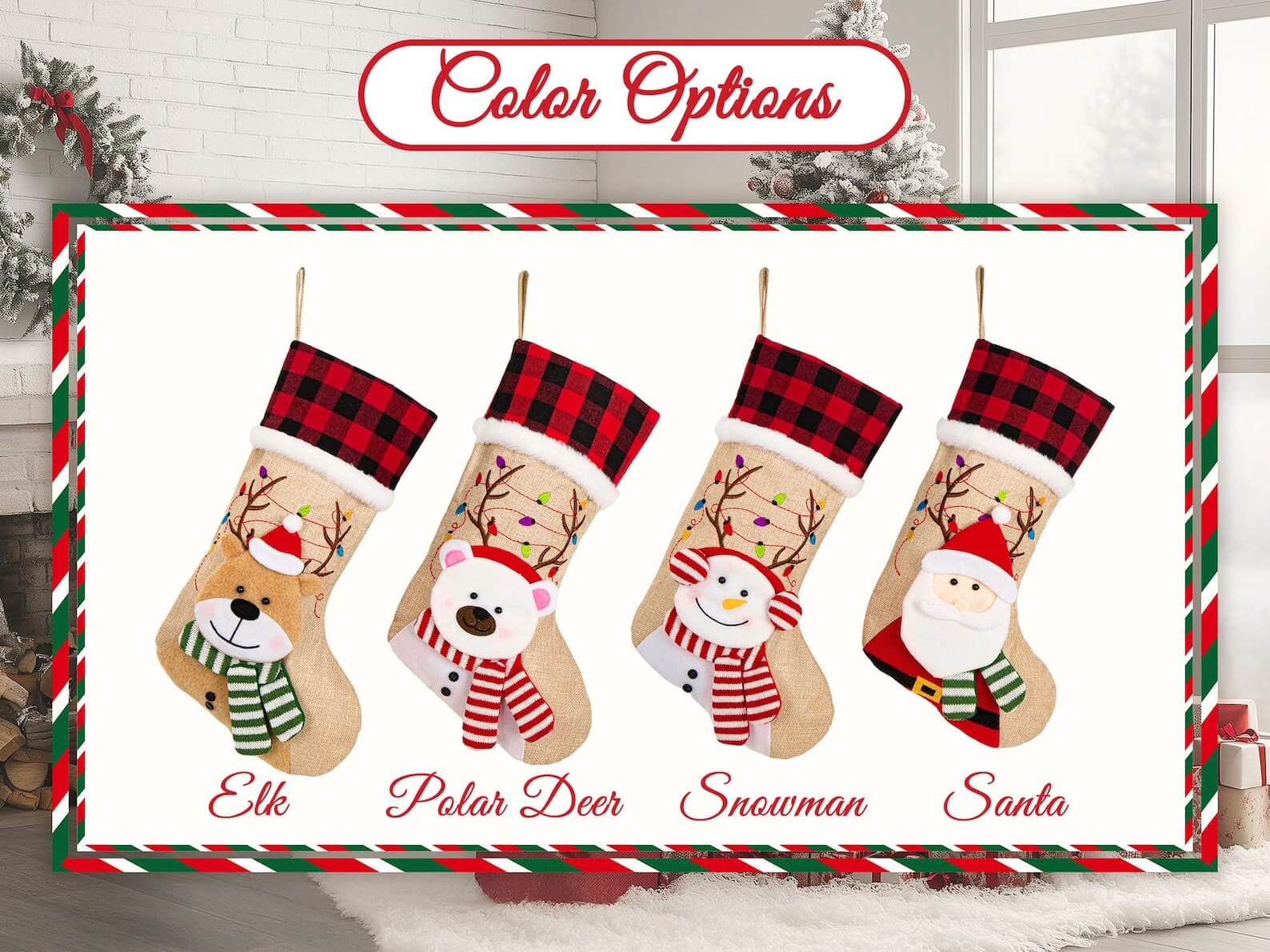 Personalized Christmas Stockings | Custom 3D Holiday Stockings with Embroidered Names