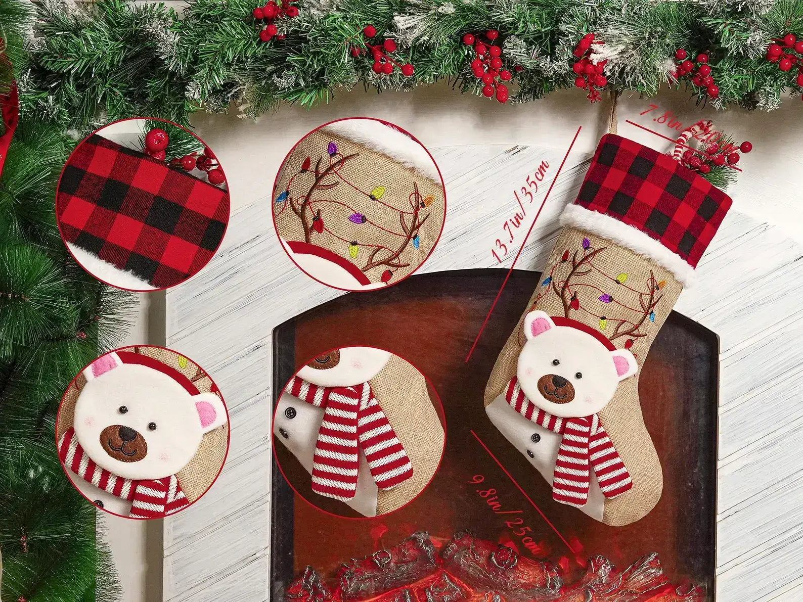 Personalized Christmas Stockings | Custom 3D Holiday Stockings with Embroidered Names