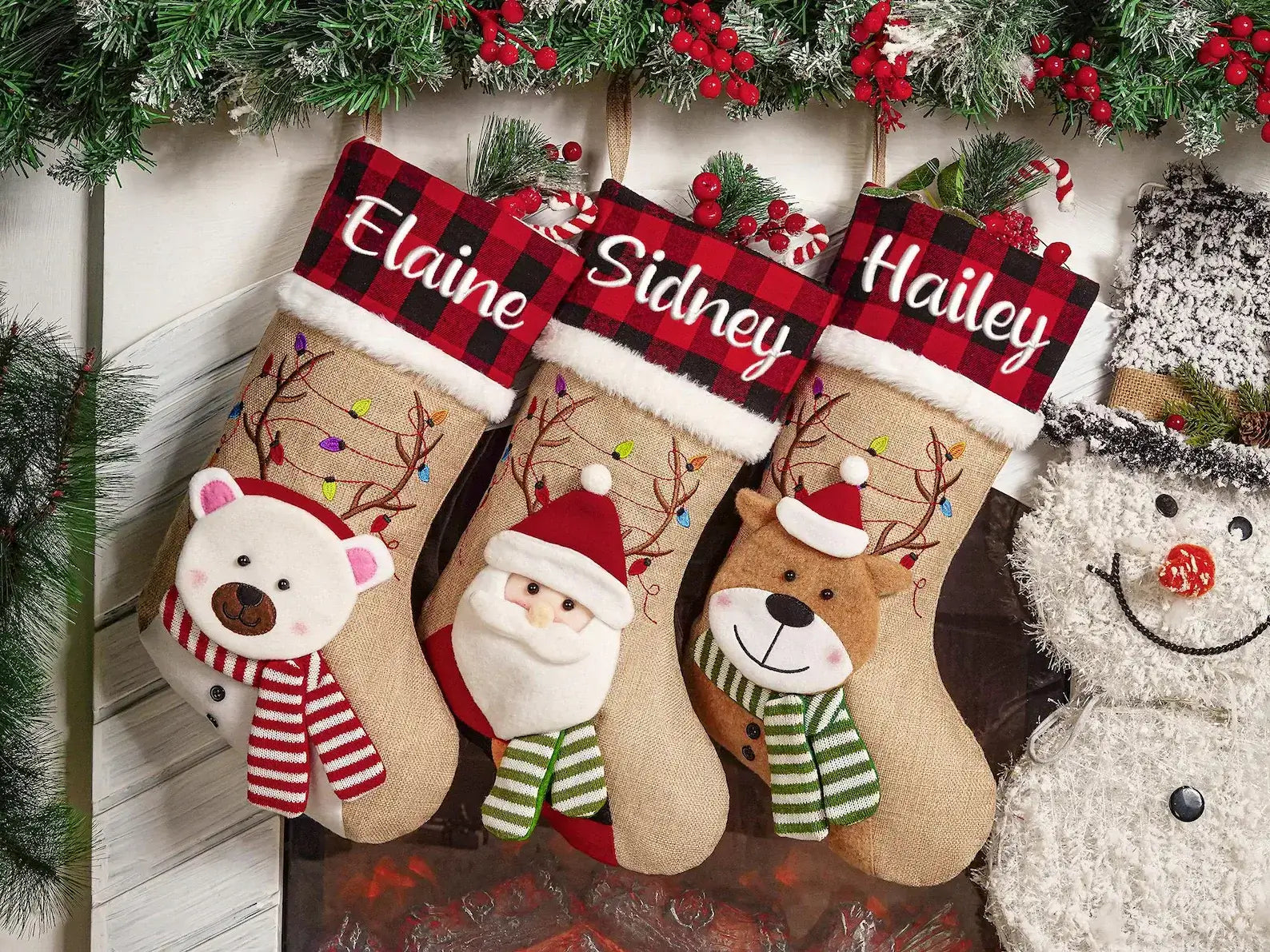 Personalized Christmas Stockings | Custom 3D Holiday Stockings with Embroidered Names