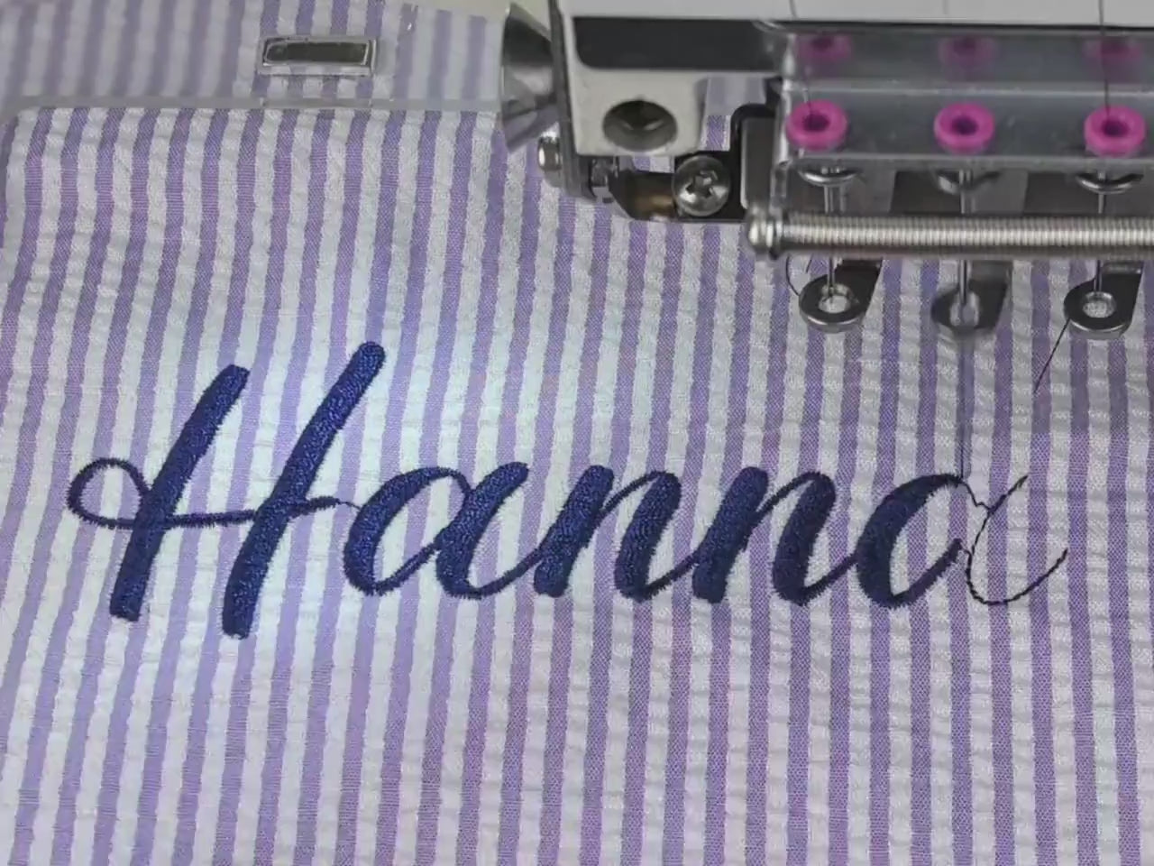 Personalized Embroidered Seersucker Makeup Bag