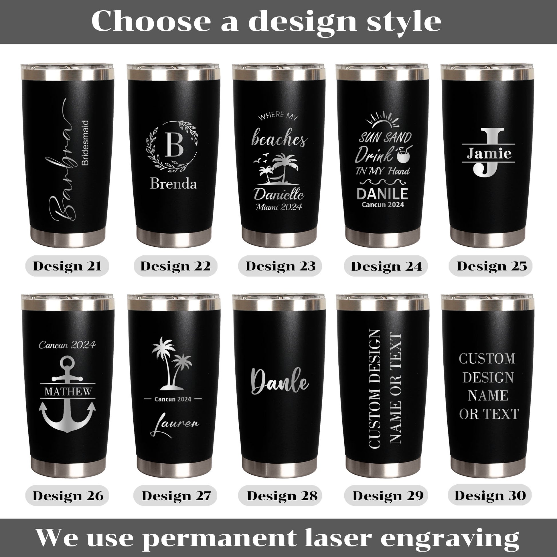 Personalized 20 oz Stainless Steel Tumbler with Straw, Bridesmaid Proposal Gift - giftyourways