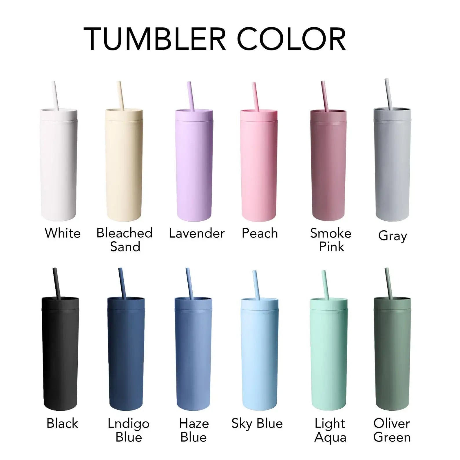 Personalized Skinny Tumbler with Straw – Bridesmaid Gift Idea