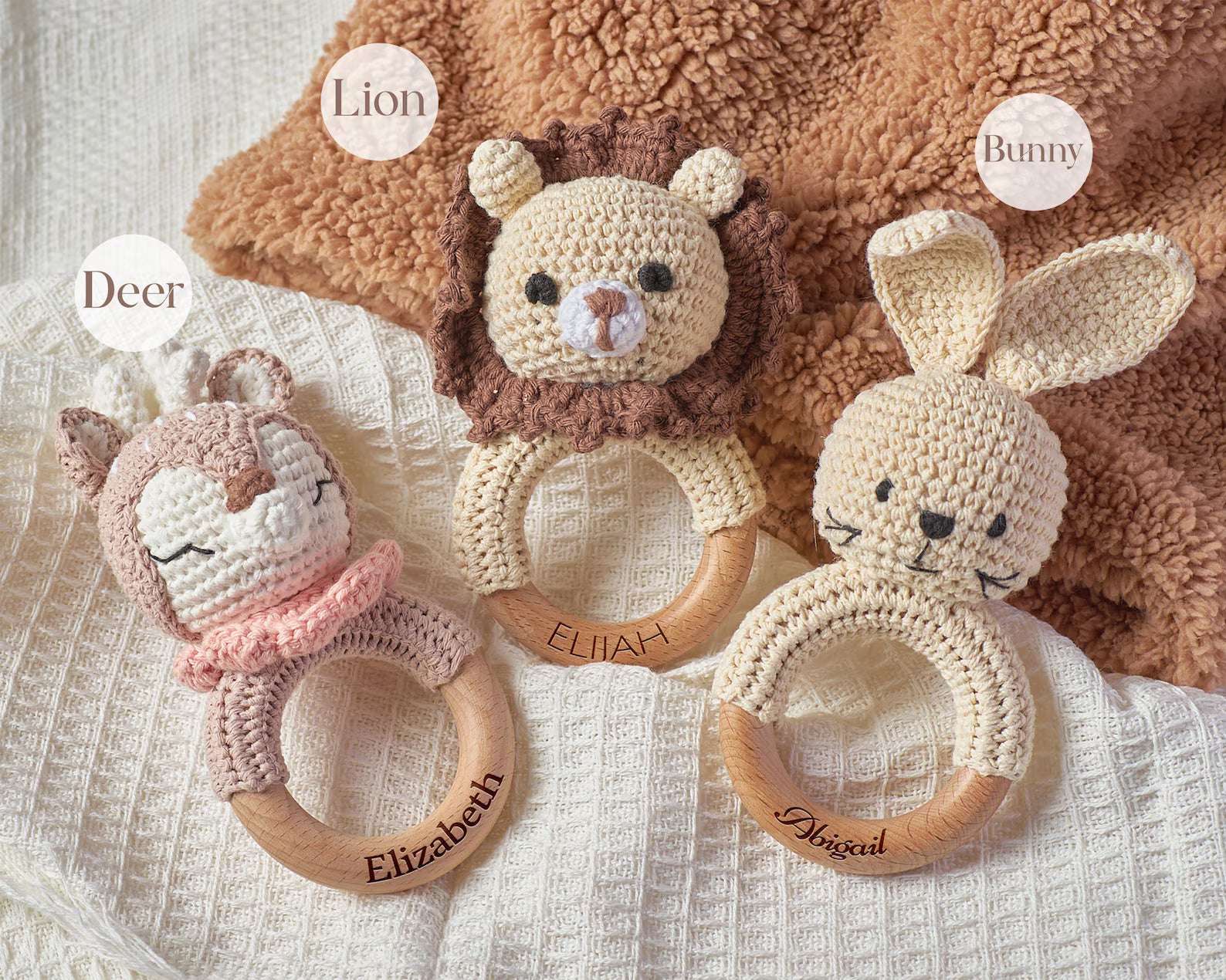 Personalized Baby Rattle – Custom Name Engraved, Newborn Shower Gift