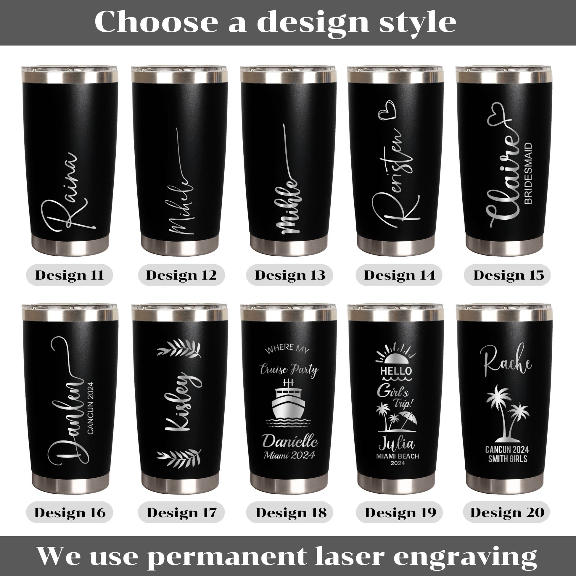 Personalized Initial & Name Tumbler - Wedding & Bachelorette Gifts - giftyourways