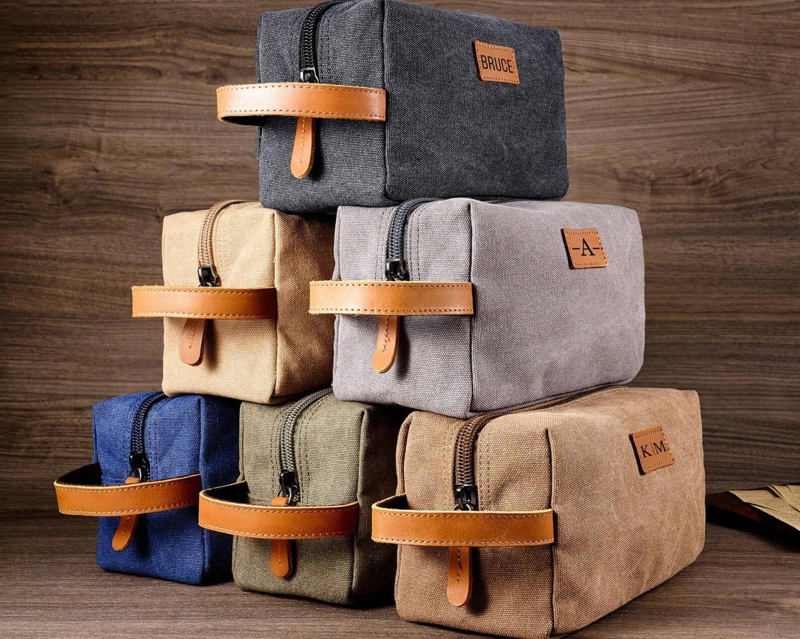 Custom Canvas Men's Toiletry Bag – Personalized Wash Bag with Name - giftyourways