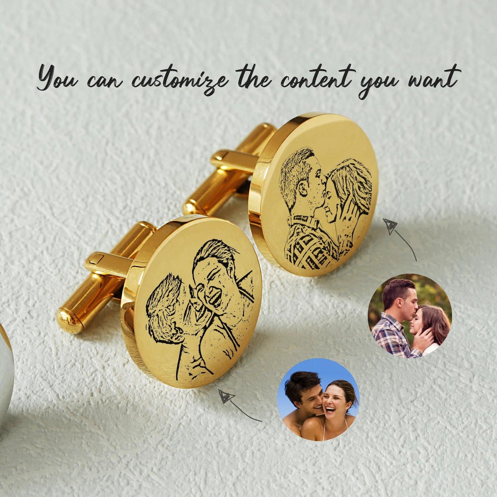 Custom Character Cufflinks Set - Personalized Cufflinks for Weddings - giftyourways