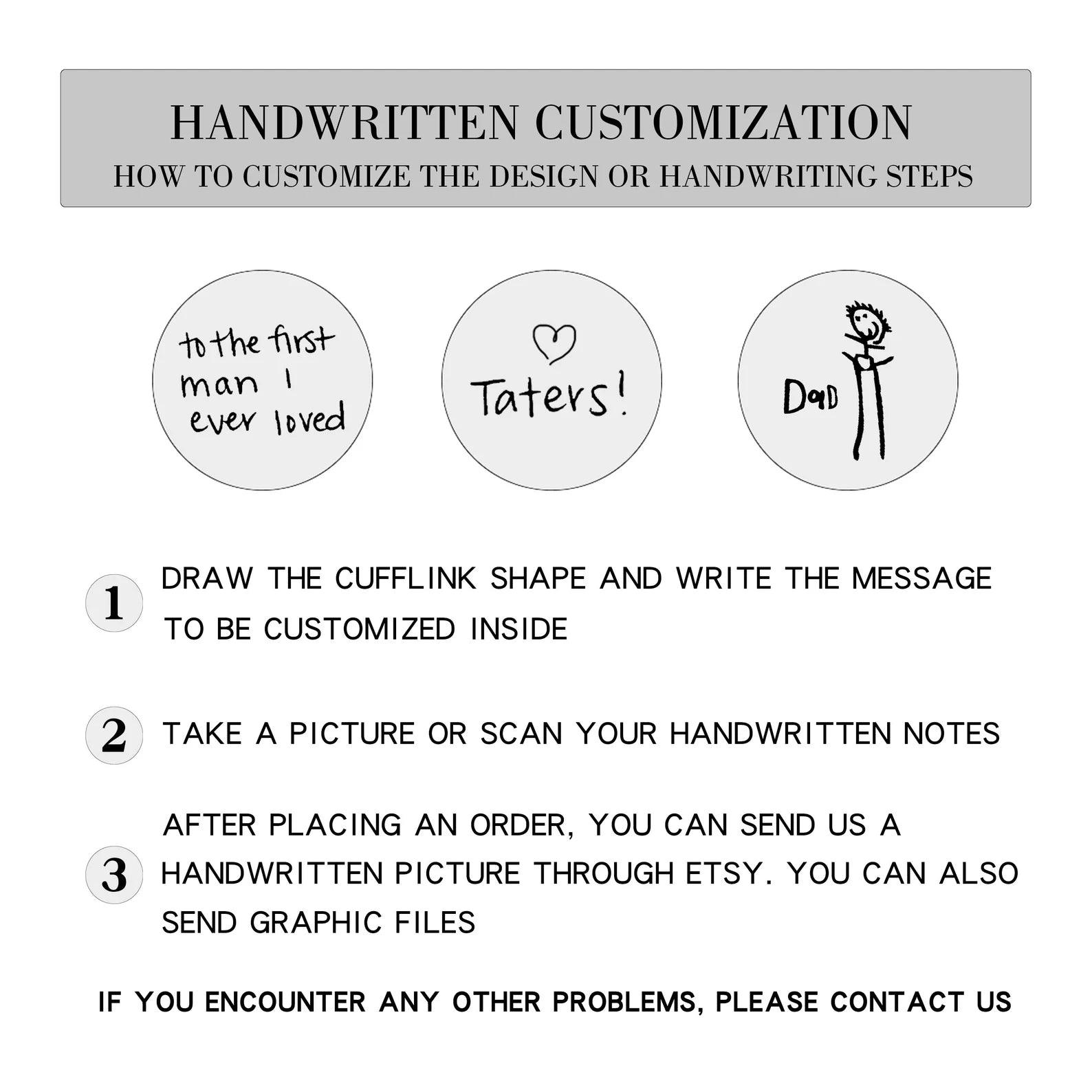 Custom Handwritten Cufflinks Set - Personalized Cufflinks for Any Occasions - giftyourways