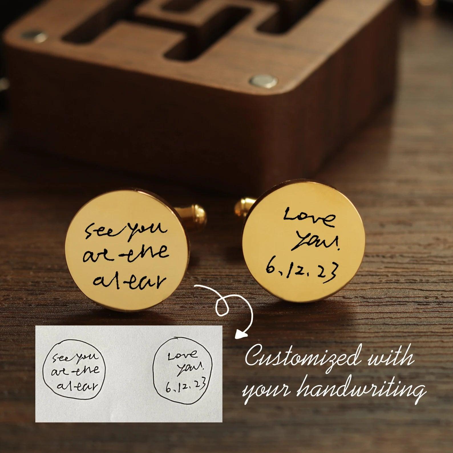 Custom Handwritten Cufflinks Set - Personalized Cufflinks for Any Occasions - giftyourways