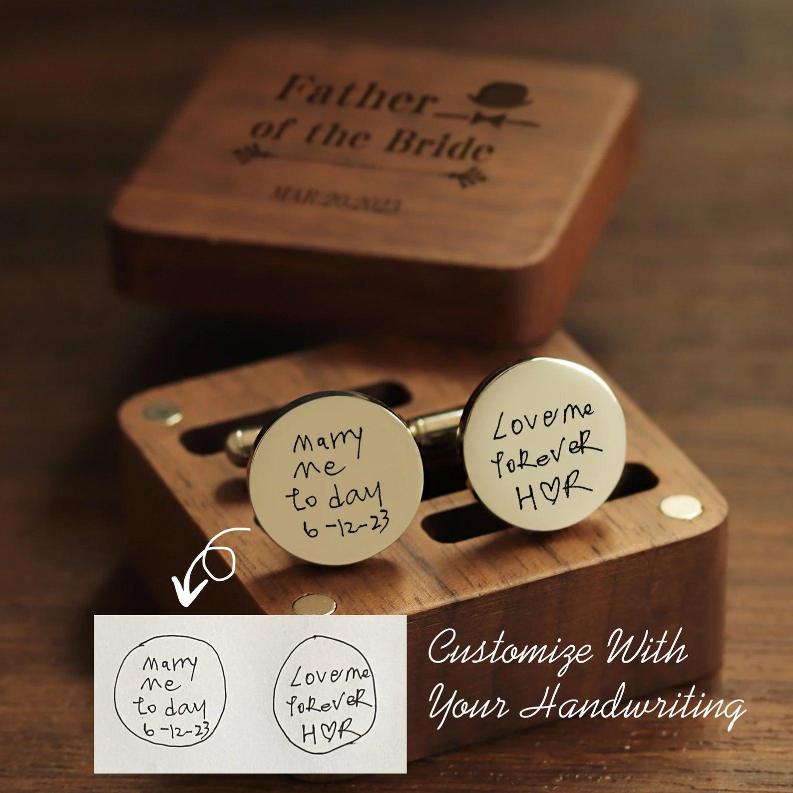 Custom Handwritten Cufflinks Set - Personalized Cufflinks for Any Occasions - giftyourways