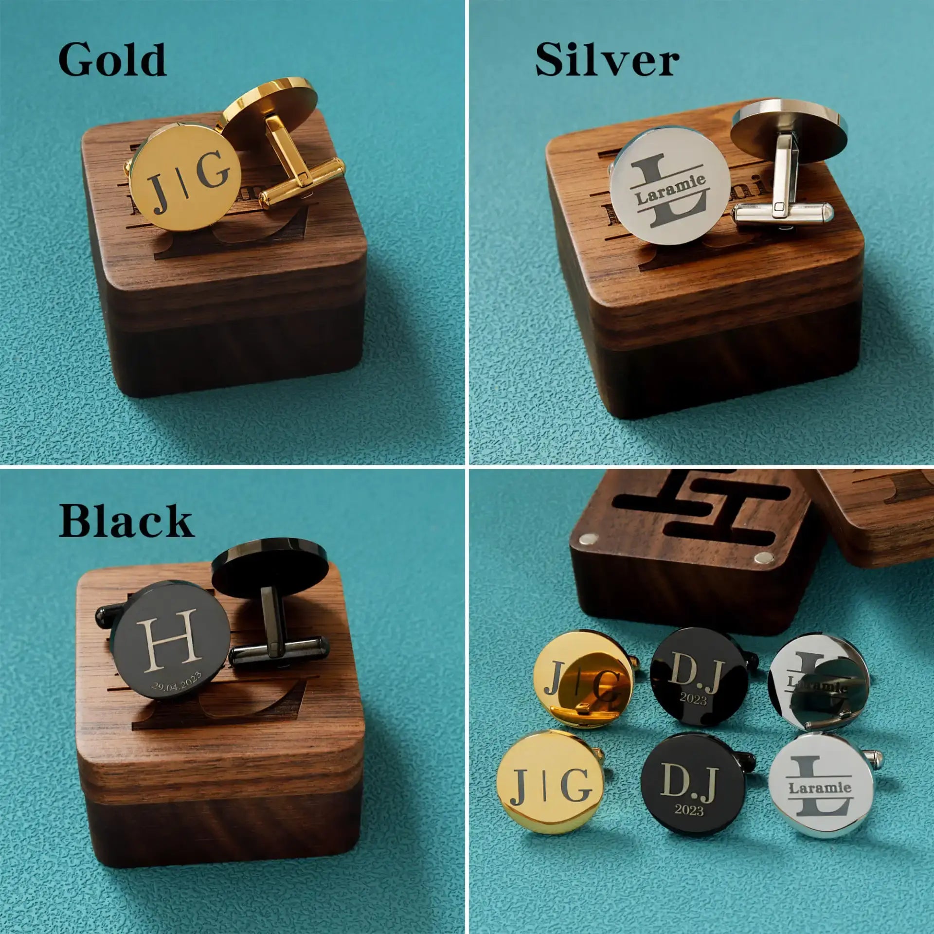 Custom Monogram - Cufflinks Set - giftyourways