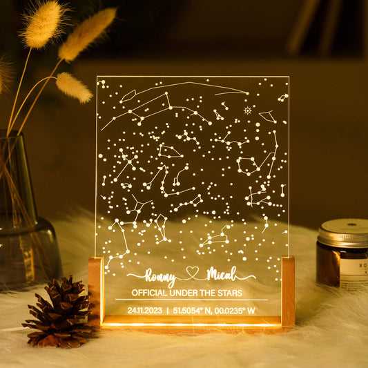 Custom Star Map Night Light - Personalized Night Light for Daily Use, Anniversaries & Special Occasions - giftyourways