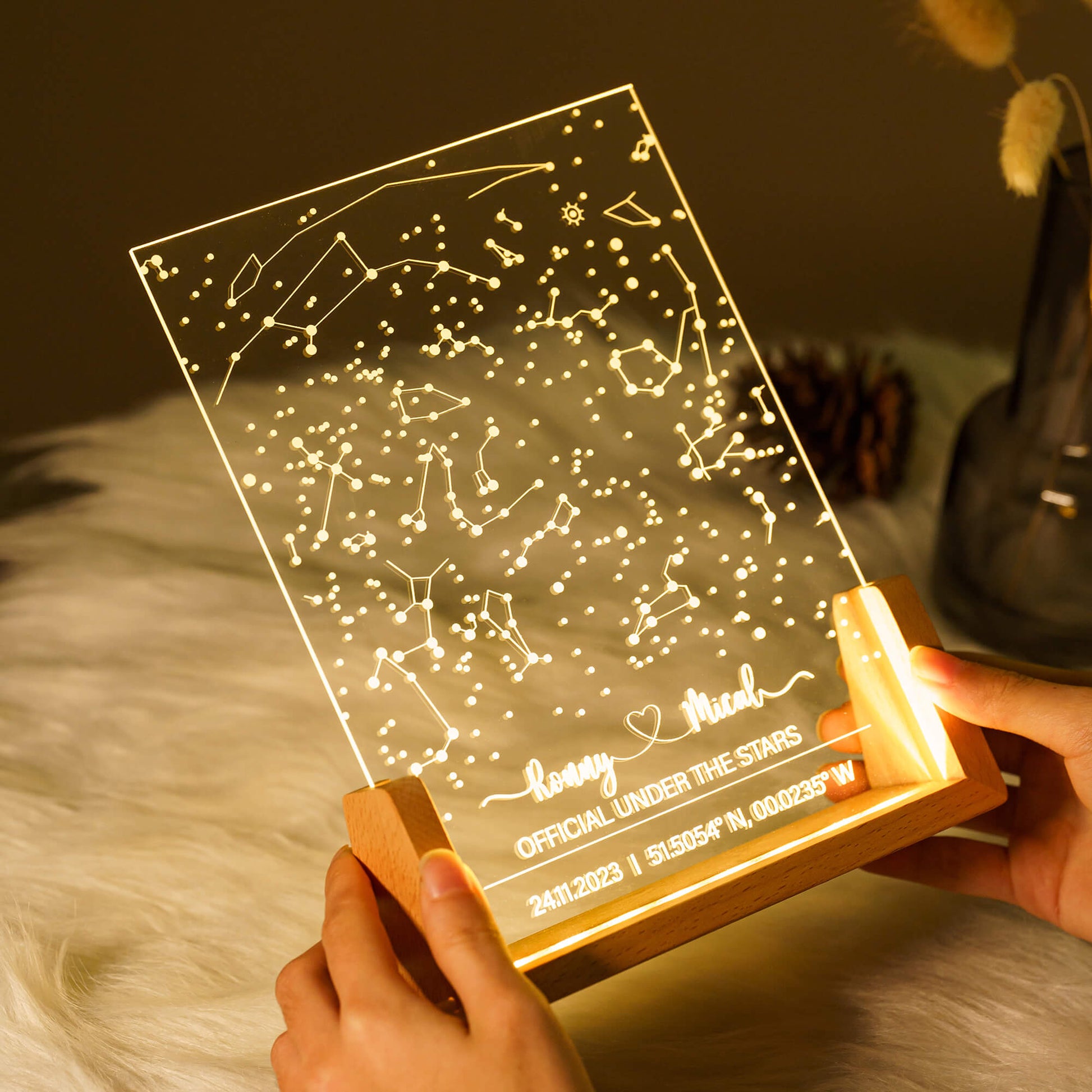 Custom Star Map Night Light - Personalized Night Light for Daily Use, Anniversaries & Special Occasions - giftyourways