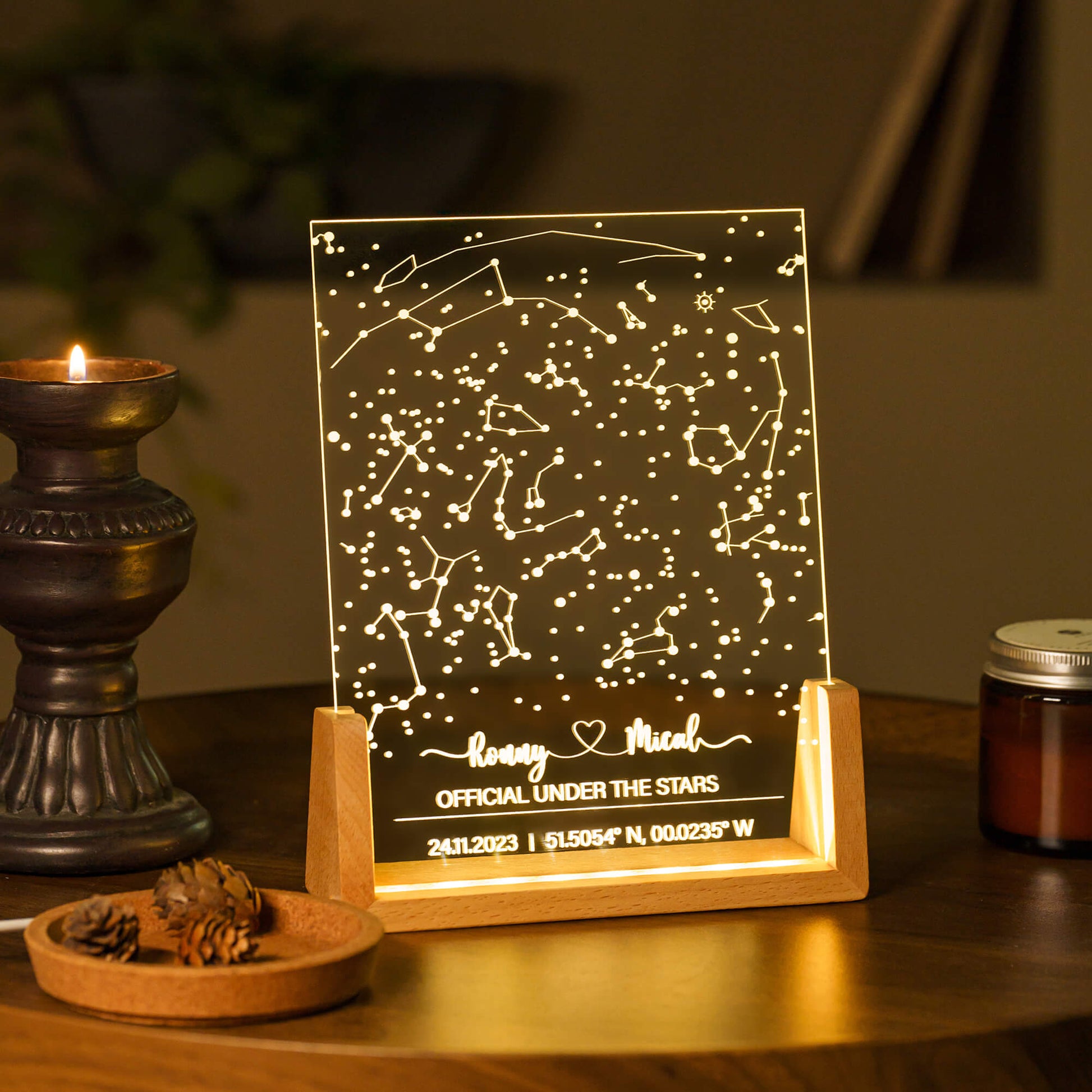 Custom Star Map Night Light - Personalized Night Light for Daily Use, Anniversaries & Special Occasions - giftyourways
