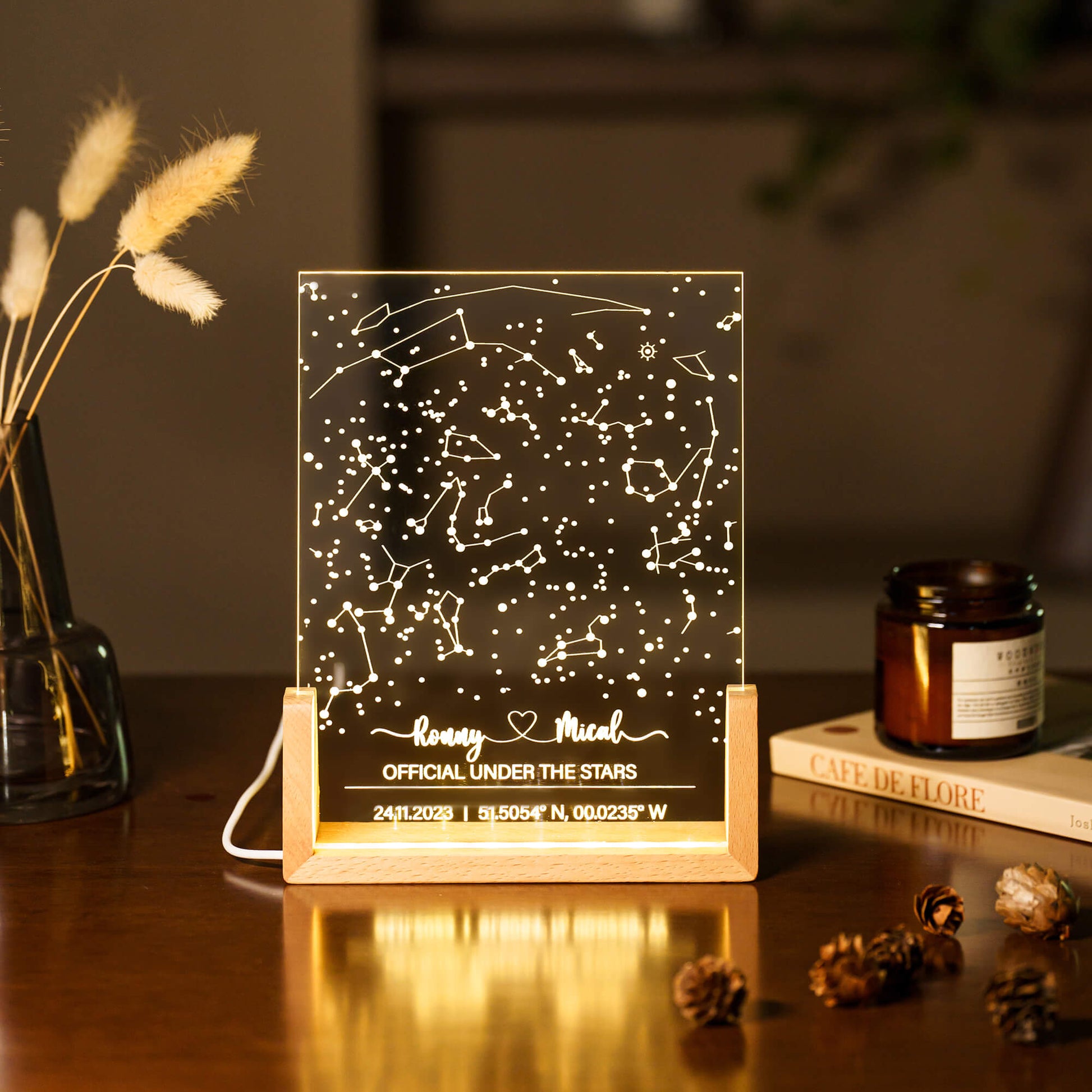 Custom Star Map Night Light - Personalized Night Light for Daily Use, Anniversaries & Special Occasions - giftyourways