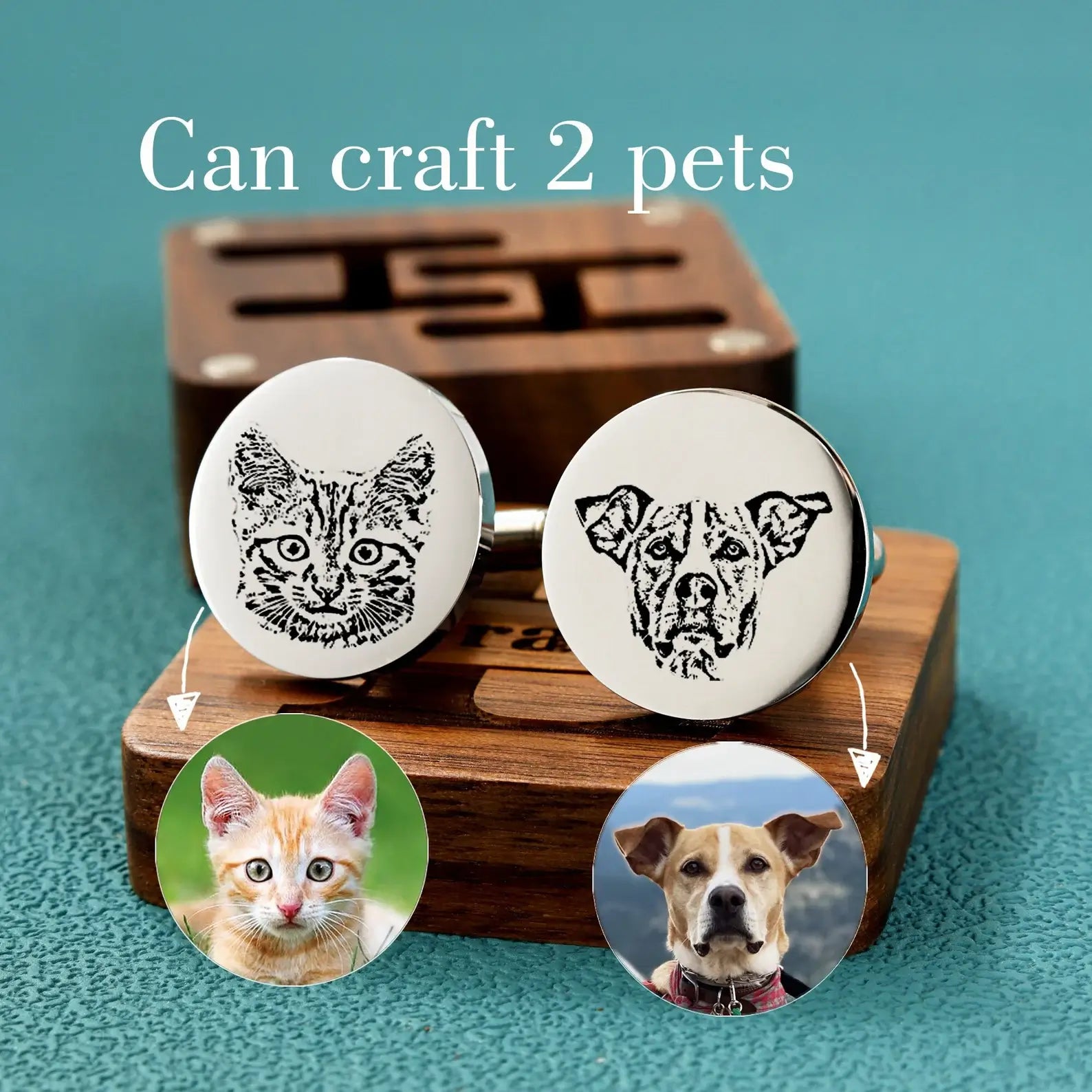 Customized Pet Cufflinks Set - giftyourways