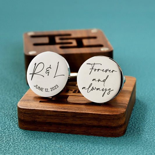 Forever and always - Gift for Husband cufflinks with box - giftyourways