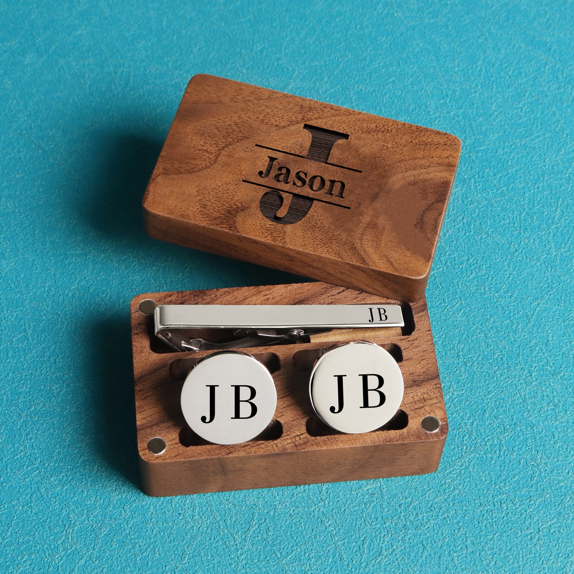Groomsman Cufflinks Set with Tie Clip – Personalized Cufflinks for Groomsmen - giftyourways