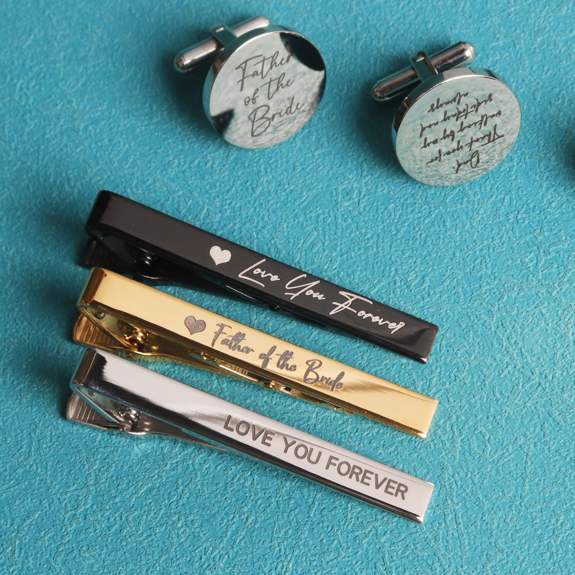 Groomsman Cufflinks Set with Tie Clip – Personalized Cufflinks for Groomsmen - giftyourways