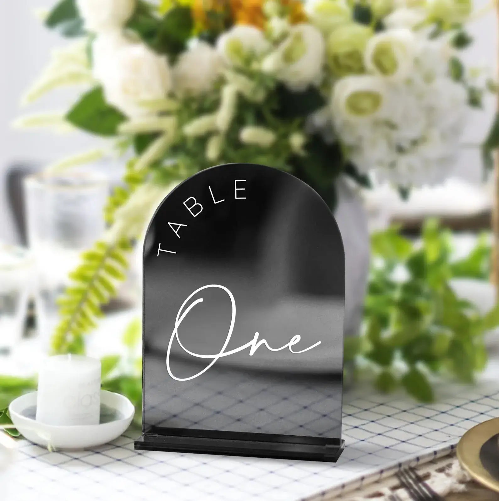 Mirror Arch Acrylic Table Number - giftyourways