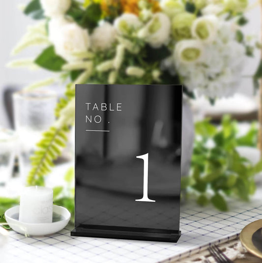 Mirror Square Acrylic Table Numbers - Elegant Wedding Table Numbers with Reflective Finish - giftyourways