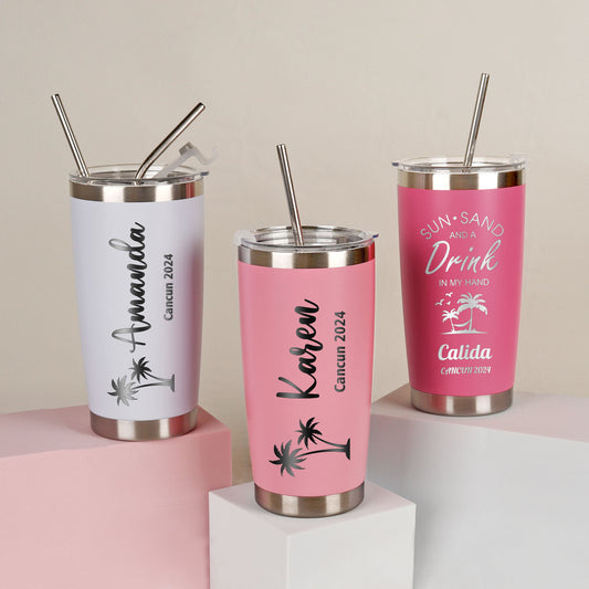 Personalized 20oz Cup for Travel Tumbler - Bachelorette Parties & Girls Weekend Gift - giftyourways