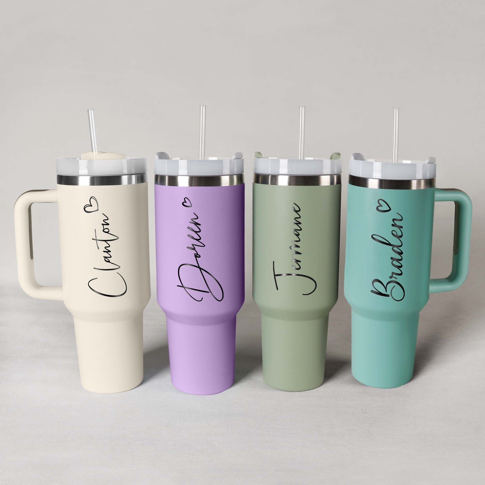 Personalized 40oz Tumbler with Name & Heart - Daily use & Bachelorette Party Gift - giftyourways