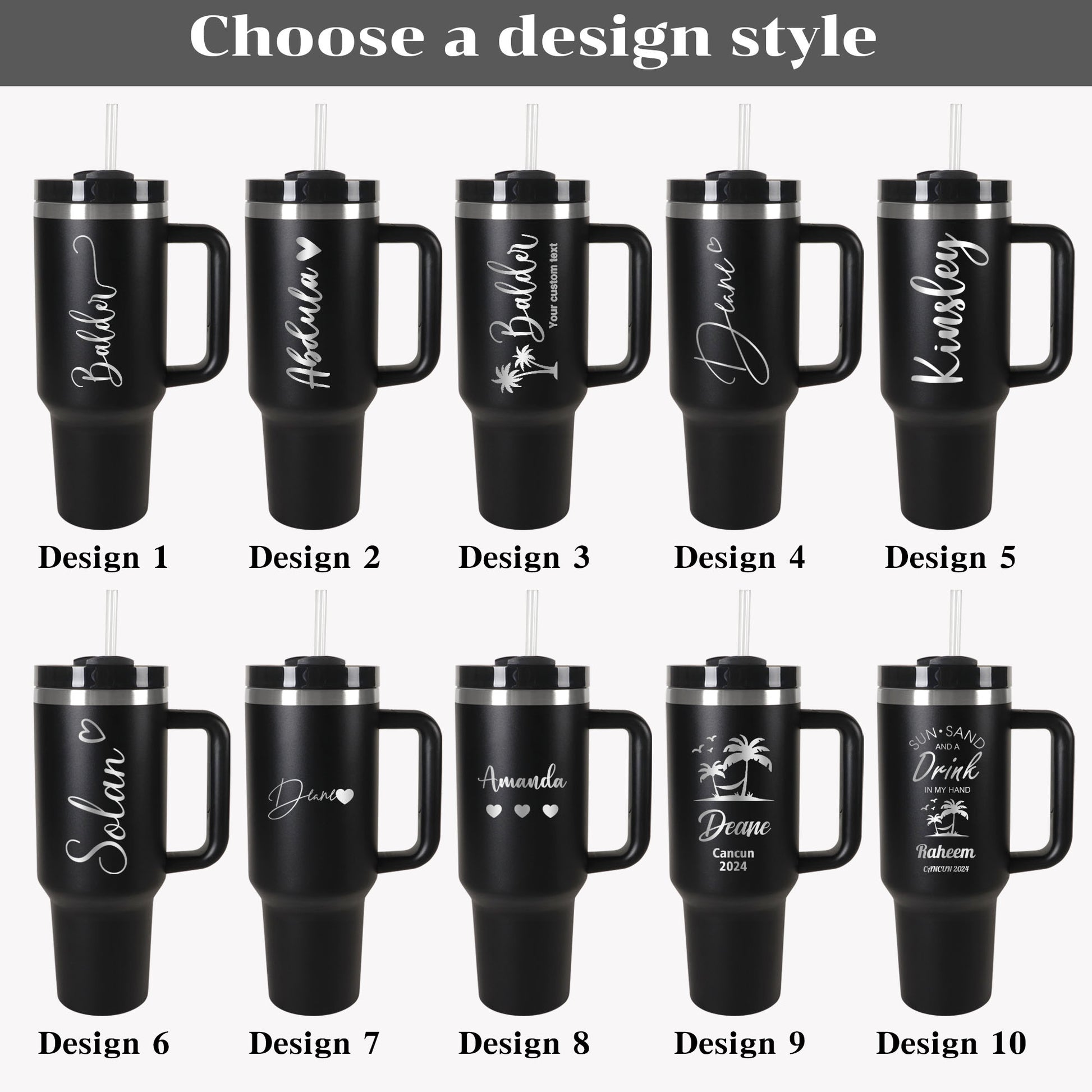 Personalized 40oz Tumbler with Name & Heart - Daily use & Bachelorette Party Gift - giftyourways