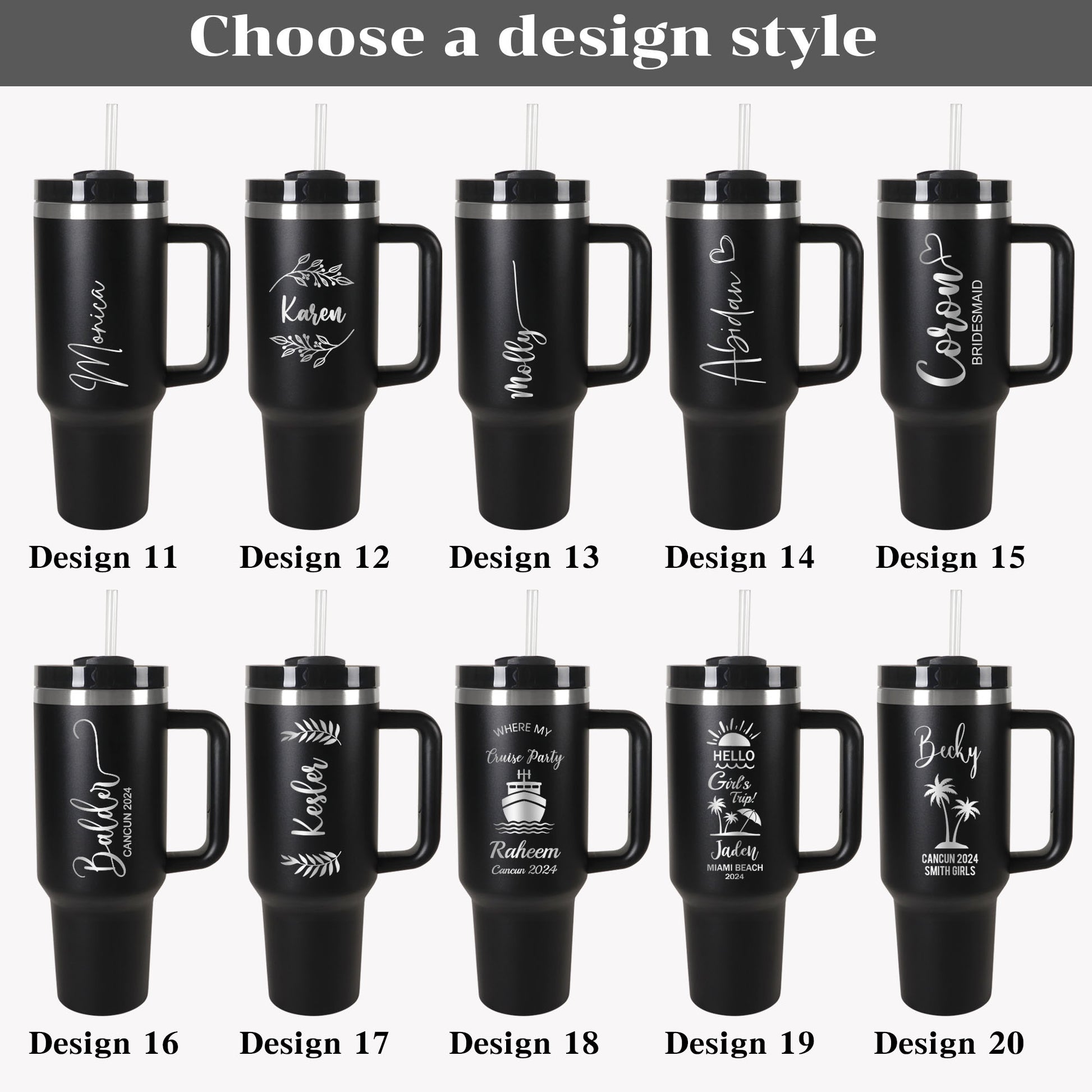 Personalized 40oz Tumbler with Name & Heart - Daily use & Bachelorette Party Gift - giftyourways