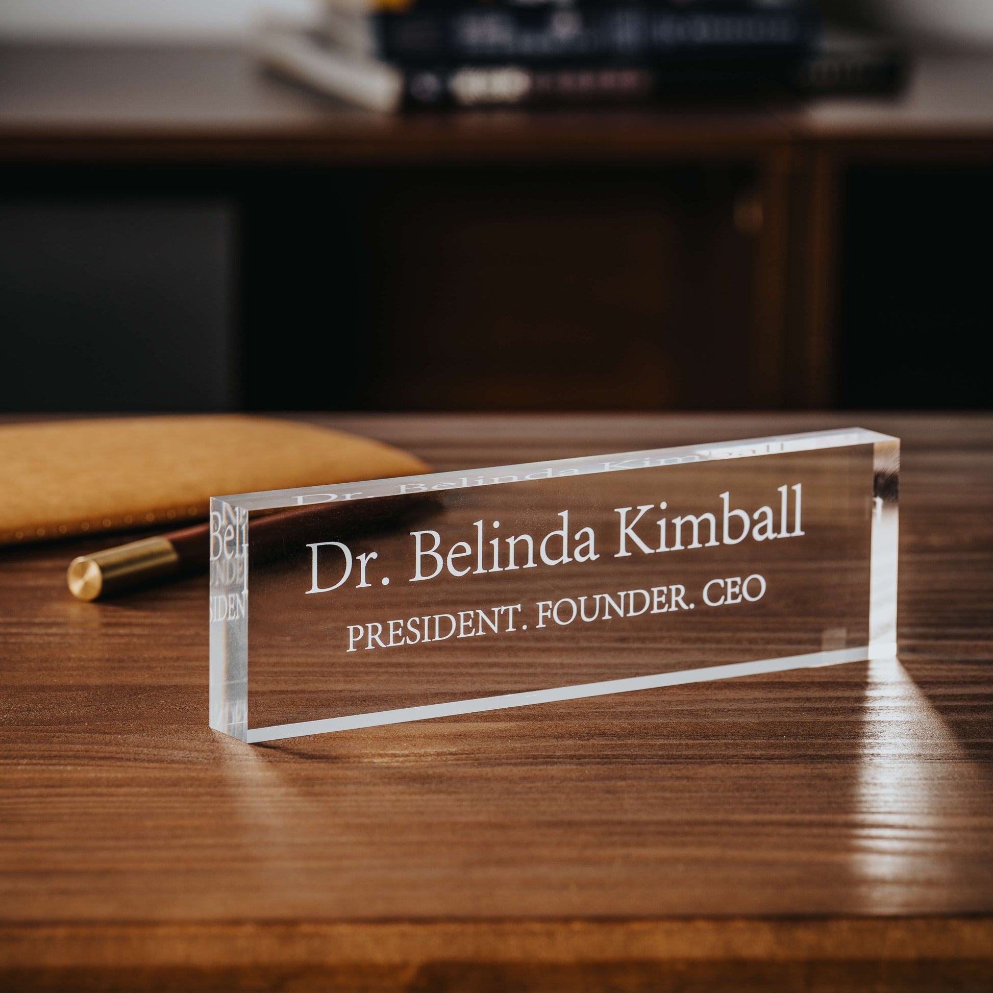 Personalized Acrylic Desk Name Plate – Custom Nameplate for Office or Workspace - giftyourways