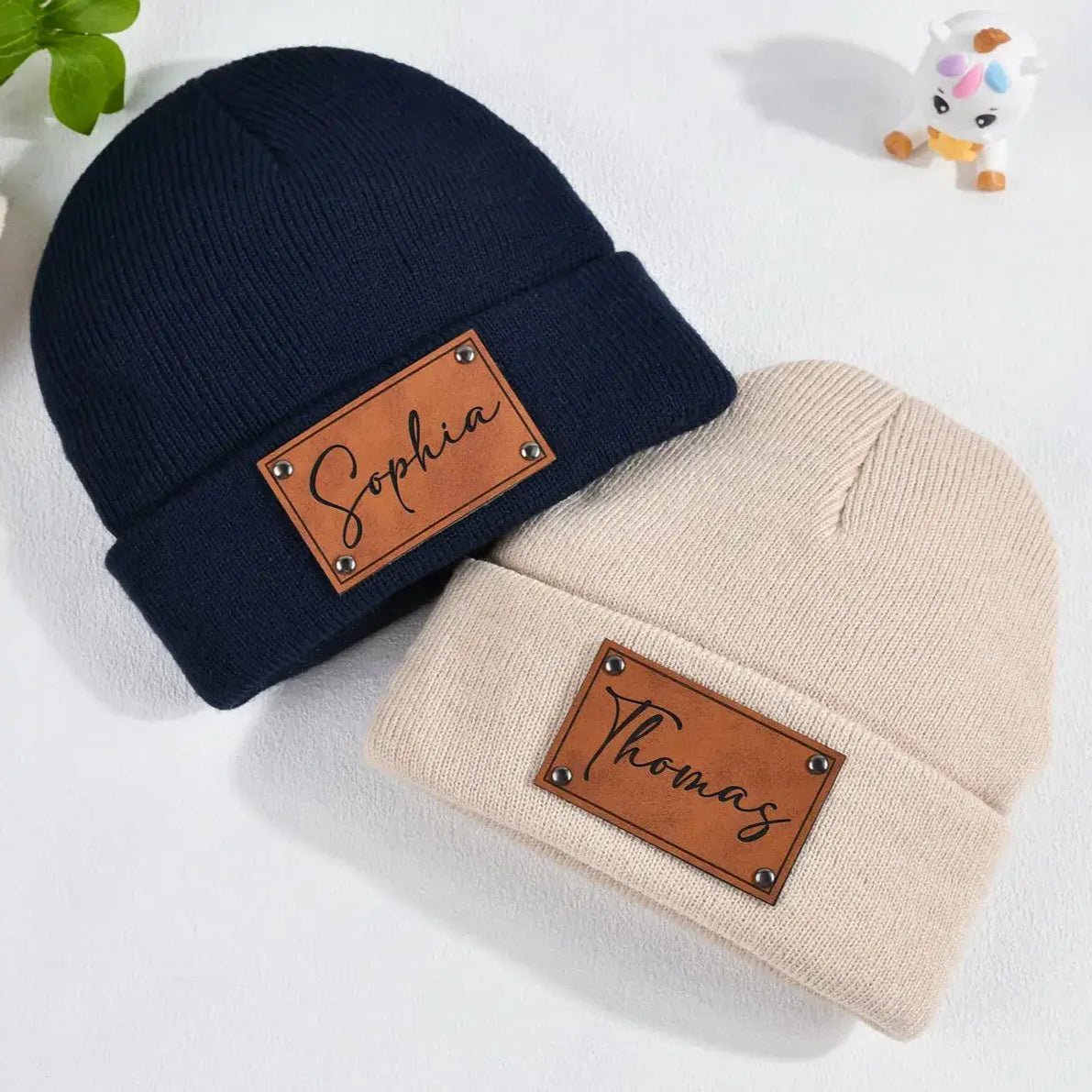 Personalized Baby Beanie with Name Patch – Perfect Newborn Gift for Any Occasion, Baby shower gift - giftyourways