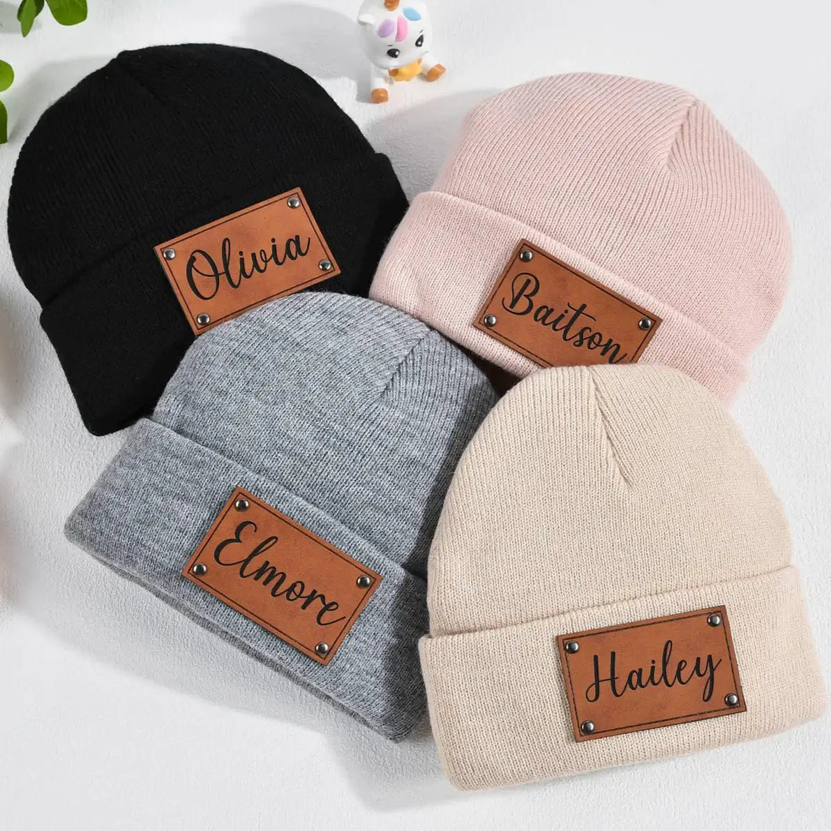 Personalized Baby Beanie with Name Patch – Perfect Newborn Gift for Any Occasion, Baby shower gift - giftyourways
