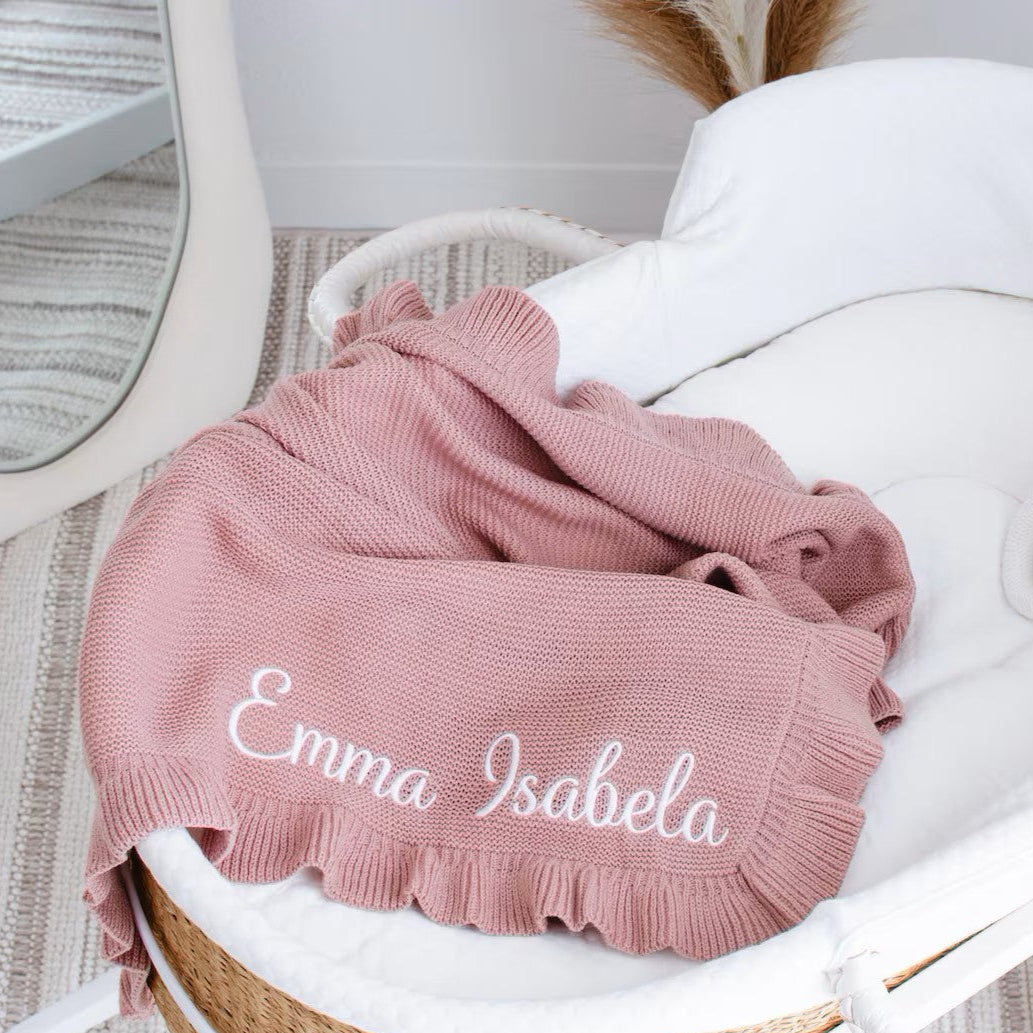 Personalized Baby Blanket – Soft Embroidered, Custom Baby Shower Gift - Beige - giftyourways