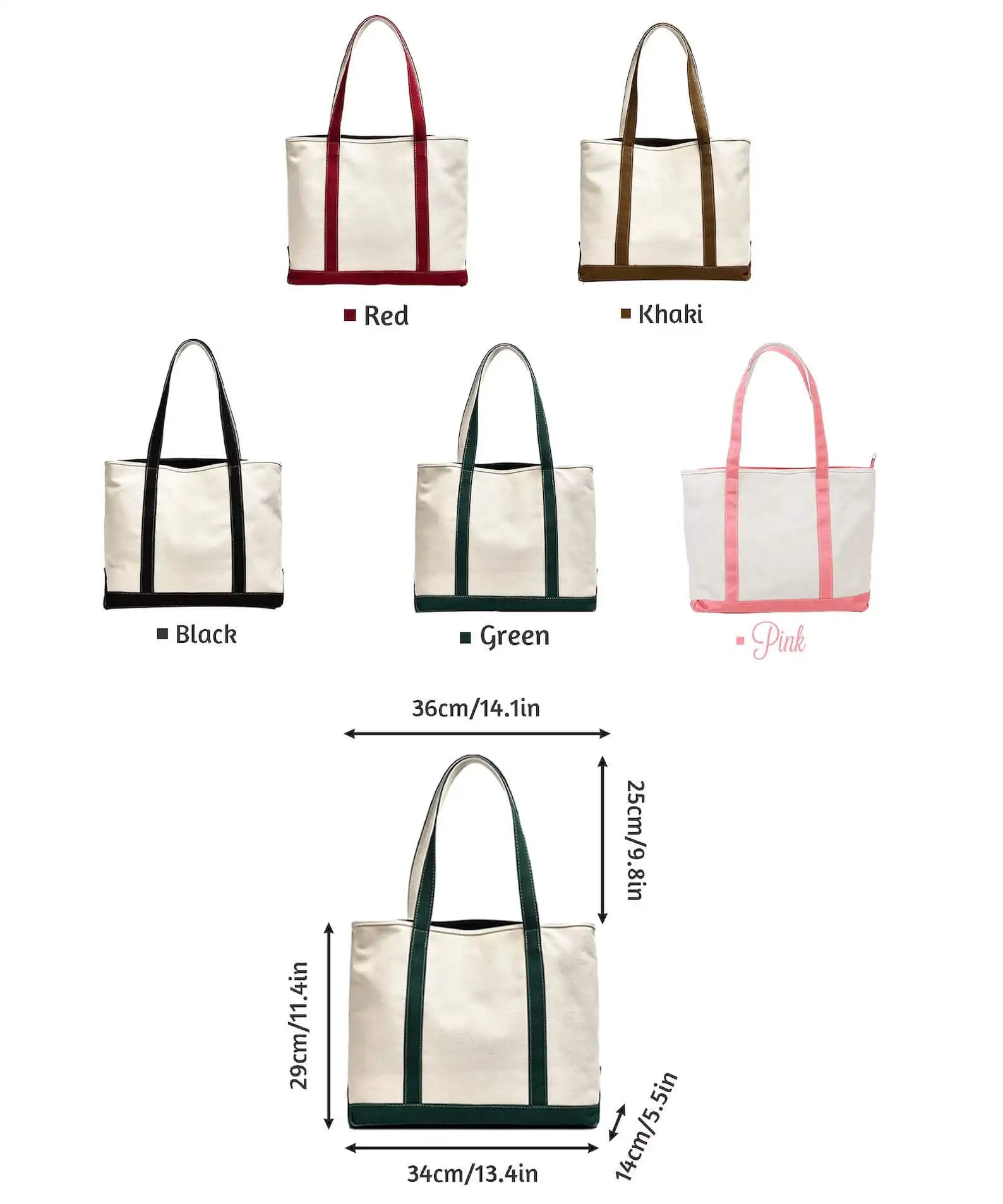 Personalized Canvas Tote –  Embroidered with Initials Custom Tote Bag - giftyourways