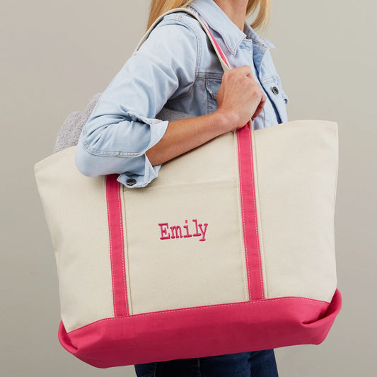 Personalized Canvas Tote – The Weekender Embroidered Tote - Grey - giftyourways