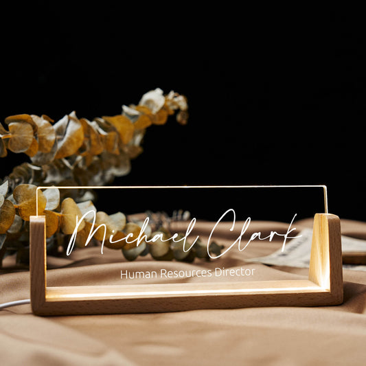 Personalized Desk Name Plate - LED Acrylic Desk Plaques - giftyourways