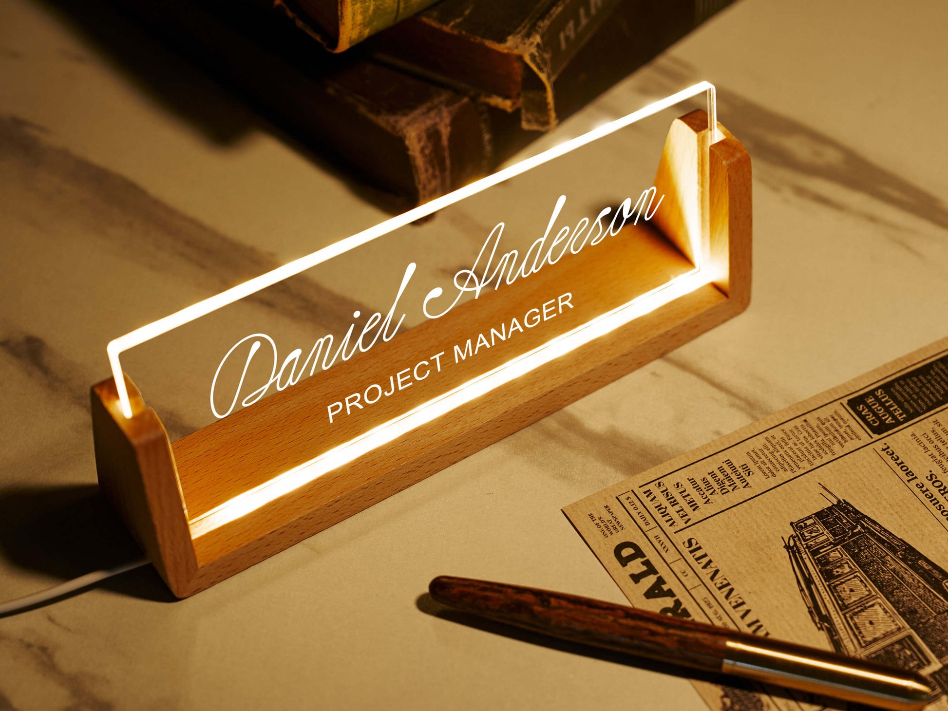 Personalized Desk Nameplate with pattern - giftyourways
