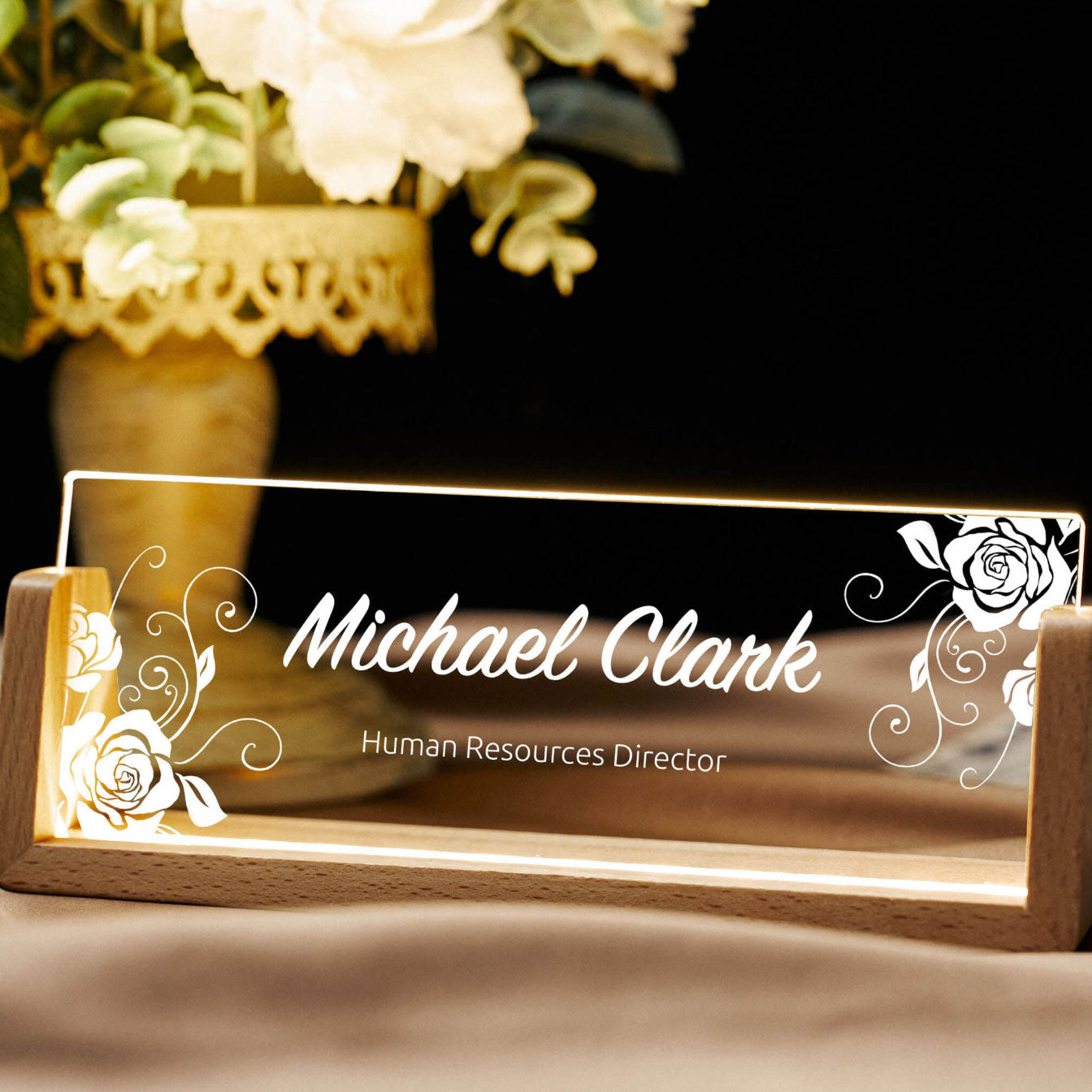 Personalized Desk Nameplate with pattern - giftyourways