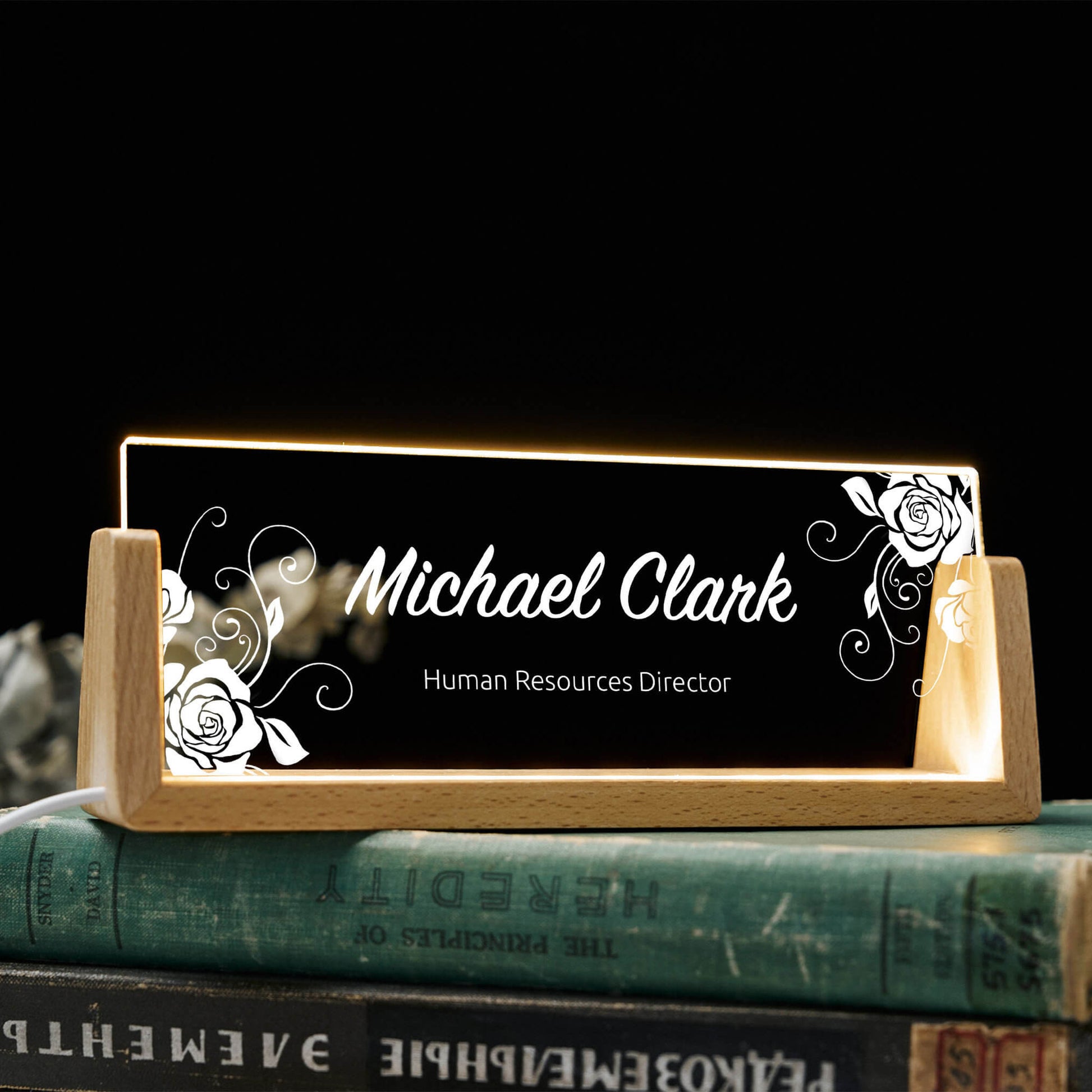 Personalized Desk Nameplate with pattern - giftyourways