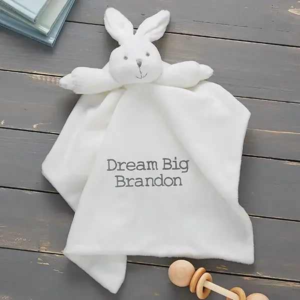 Personalized Embroidered Baby Bunny Security Blanket - giftyourways