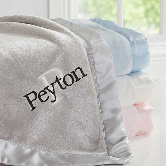 Personalized Embroidered Initial Baby Blanket Initials - giftyourways