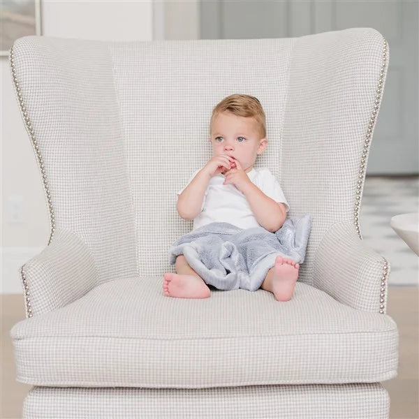 Personalized Embroidered Mini Blanket 15" x 20" - Grey - giftyourways