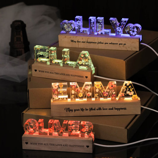 Personalized Flower Night Light - Custom Name Night Light for Baby, Mother, or Special Occasions - giftyourways
