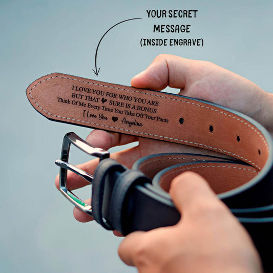 Personalized Leather Belt for Anniversary, Gift for him - giftyourways